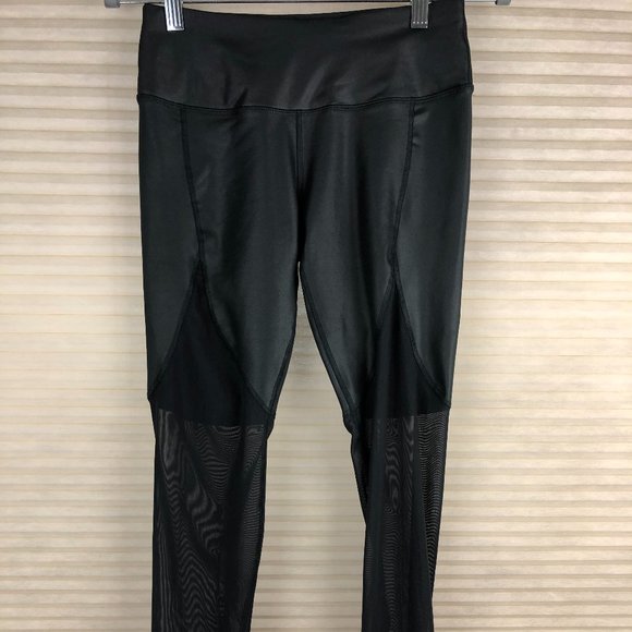 NEW - 90 Degree By Reflex Soft Metallic & Mesh Activewear Leggings Gym Workout - Picture 3 of 10